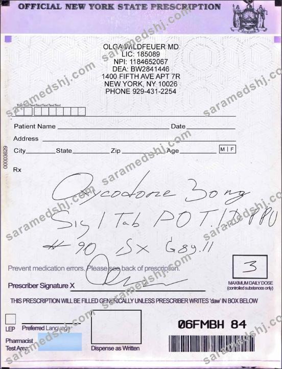 USA New York state prescription